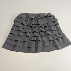 Vintage Gymboree Girls Grey 8-Layer Ruffle Skirt with Elastic Waistband, Size 4